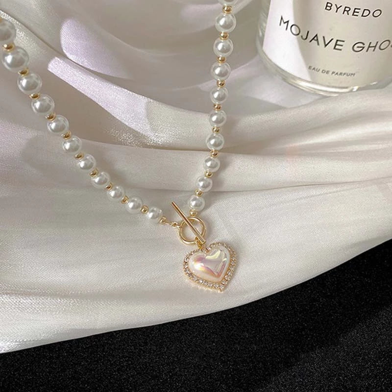 Luxury Pearl Heart Necklace