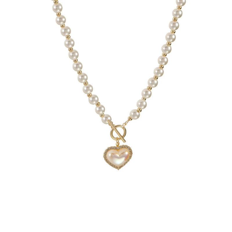 Luxury Pearl Heart Necklace